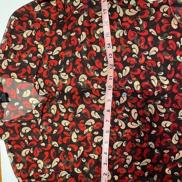 Vintage Limited Silk Blouse Sz M Semi Sheer Retro Y2K Mod - Picture 9 of 10